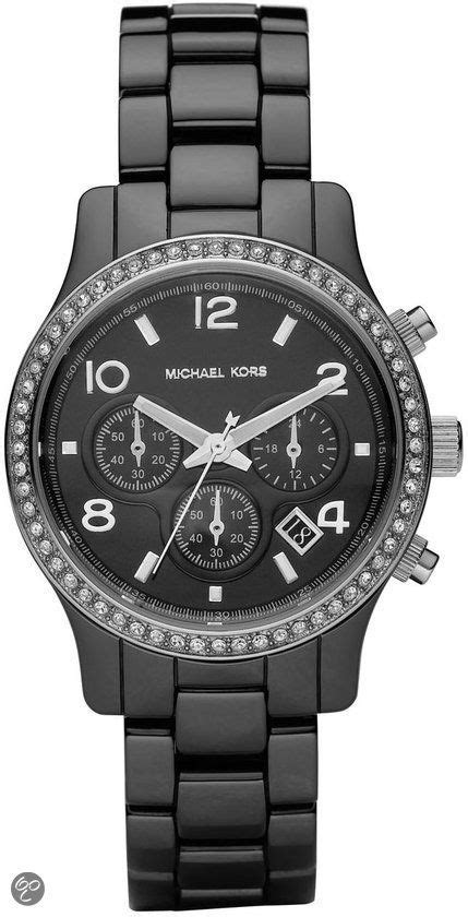 zwarte michael kors horloge|michael kors pols horloge.